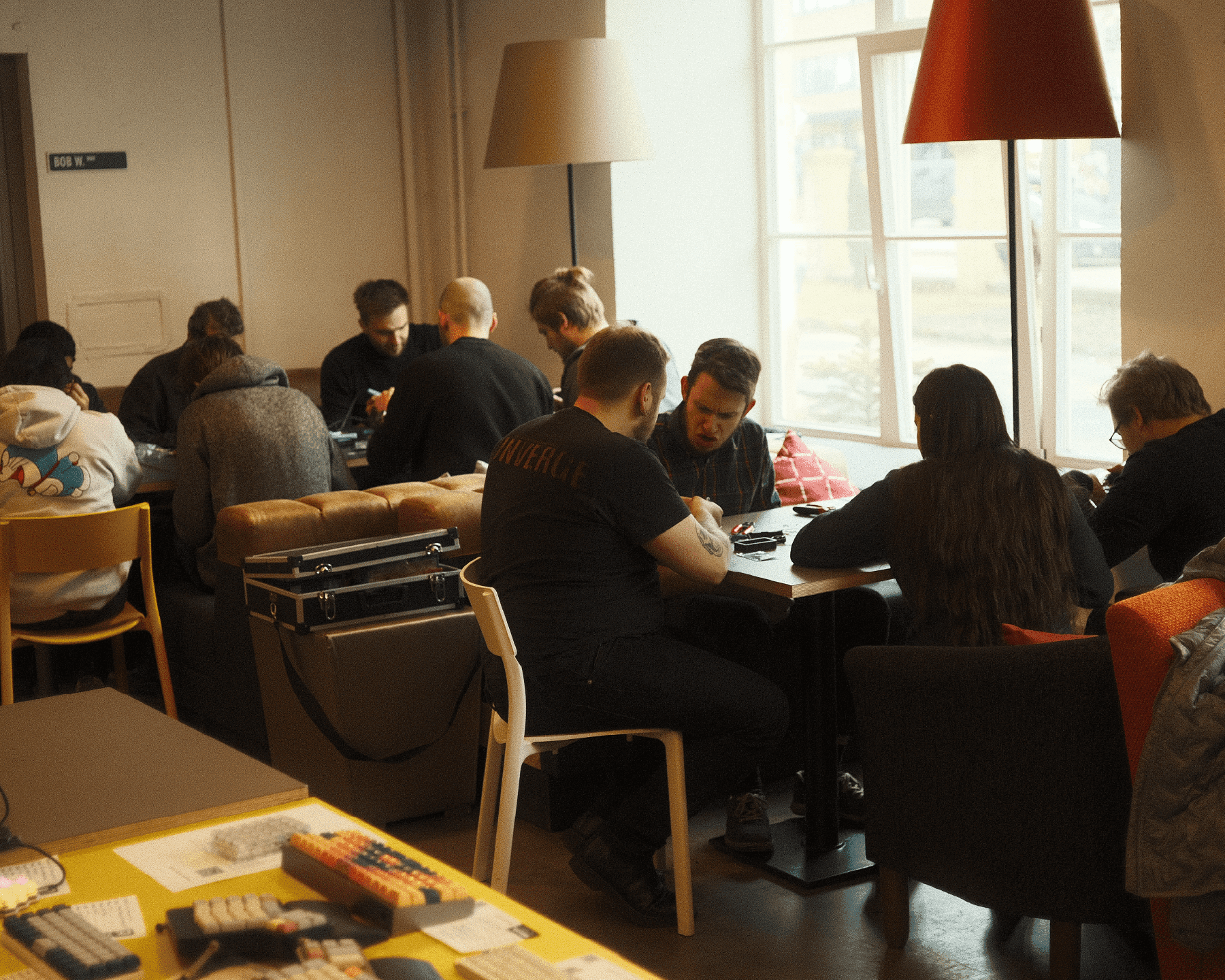 Third meetup, picture of the people in the soldering workshop