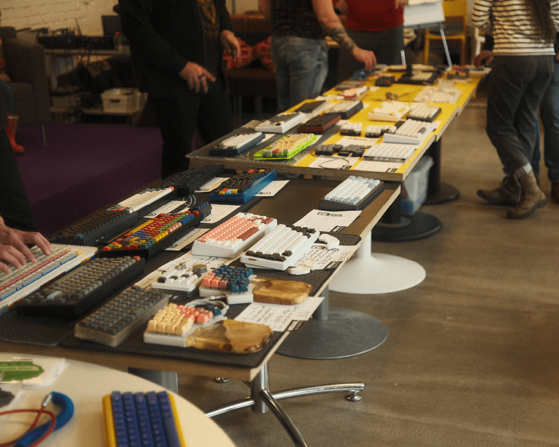 Third meetup, overview of the keyboards on the table